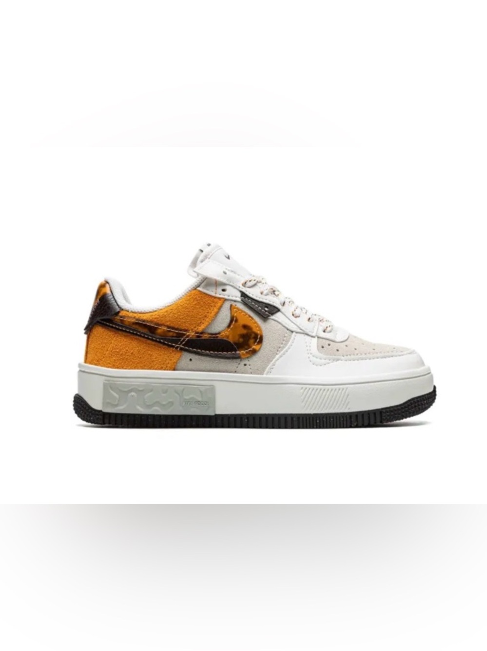 RARE Nike Air Force 1 fontanka curry tortoise shell suede Womens sneakers 5 5.5